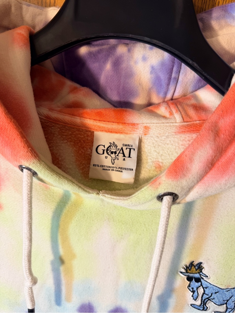 GOAT Tie-Dye Hoodie in Pastel Multi - Picture 7 of 9